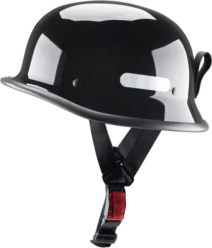 Miniatura 12 de Casco de motocicleta estilo alemán, medio casco con carcasa de media concha para motocicletas Chopper Cruiser
