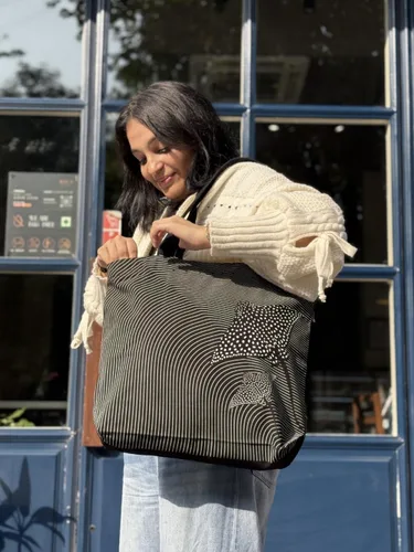 Miniatura 114 de Ecoright Bolsa de lona estética para mujer, bolsa grande con cremallera y bolsillo, bolsa de mano para mujer, para yoga, trabajo, playa