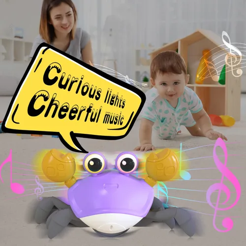 Miniatura 5 de Yeaye Juguetes de Cangrejo para Bebés que Rastrean - Juguetes para Tiempo de Barriga Regalos para Niños Niñas de 3 4 5 6 7 8 9 10 11 12 con Sistema