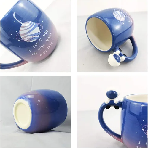 Miniatura 4 de Taza Lavezee I Love You to the Moon and Back de cerámica con asa, taza grande de café y té de 16 onzas Tazas de regalo