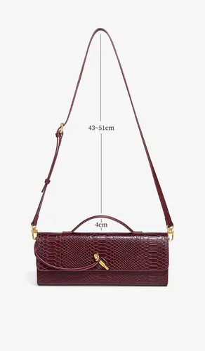 Miniatura 6 de Bolso de mano de cuero de moda para mujer, bolso de mano cruzado con estampado de cocodrilo