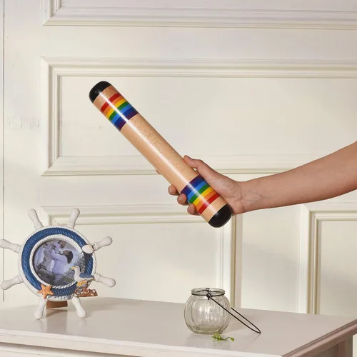 Miniatura 5 de TDOCK Palo de lluvia de 13.8 pulgadas, máquina de lluvia de madera, sonajero, tubo de lluvia, instrumento de desarrollo auditivo sensorial musical