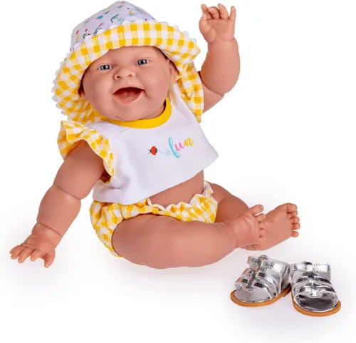 Miniatura 7 de JC Toys Lola Lemon Twist - Muñeca realista de 14 pulgadas con texto en inglés "Real Girl" All Vinyl Posable Play Doll – Cara feliz, vestida con 3