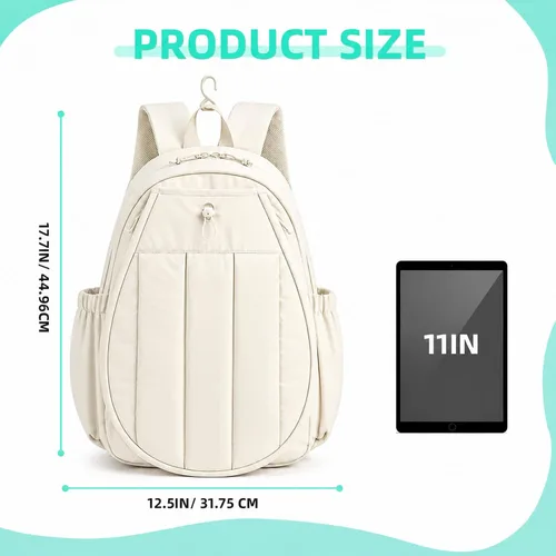 Miniatura 7 de Pickleball Backpack, Large Sports Bag with Shoe Compartment, for Men and Women
