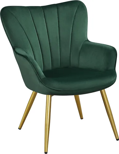 Miniatura 12 de Yaheetech Sillón de piel sintética, silla moderna con patas de metal, cómoda silla tapizada para sala de estar, dormitorio, tocador, marrón, 2 piezas
