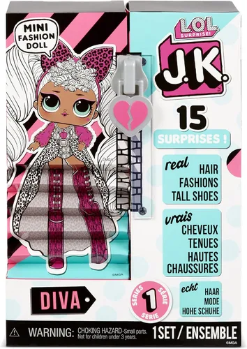 Miniatura 3 de L.O.L. Surprise! LOL Surprise JK Mini Fashion Doll Diva con 15 sorpresas, incluyendo trajes de muñeca de vestir, accesorios exclusivos para muñecas