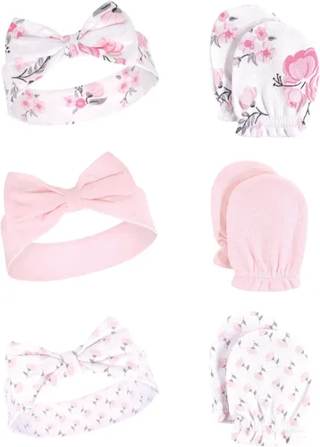 Miniatura 68 de Hudson Baby Conjunto de diadema de algodón y manoplas para rascar para bebé