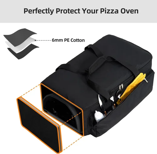 Miniatura 2 de NOELIFE Bolsa para Ooni Koda 12, funda de transporte portátil con bolsillos para accesorios de horno de pizza Ooni, bolsa de transporte acolchada