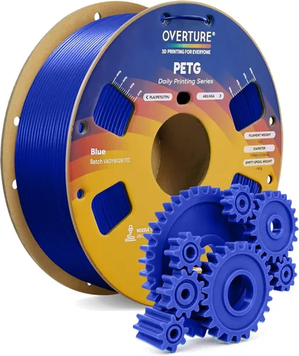 Miniatura 21 de OVERTURE - Filamento PETG de 1/16 de pulgada (1.75 mm) para impresora 3D y FDM, bien enrollado, duradero, carrete de 4.4 libras, dureza firme