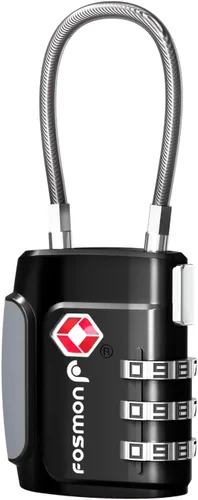 Miniatura 25 de Fosmon Cerraduras de cable aprobadas por la TSA para equipaje, maleta, cerradura de caja de pistola con botón de liberación a presión, cerradura