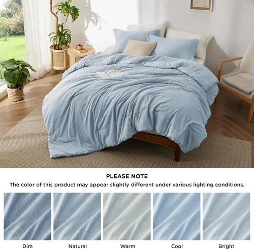 Miniatura 233 de Bedsure Juego de edredón Twin/Twin XL, ropa de cama suave beige para todas las estaciones, juego de cama teñido catiónico, 2 piezas, 1 edredón
