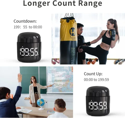 Miniatura 4 de Temporizador Digital de Cocina, Temporizador de Cuenta Regresiva y Progresiva con Pantalla LED Grande, Ajuste de Volumen, Temporizador para Cocinar