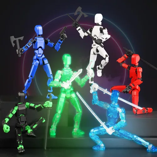 Miniatura 7 de Juego luminoso de 13 figuras de acción, 6 figuras de acción de robot Titan 13, juguetes impresos en 3D articulados, para entusiastas del modelado