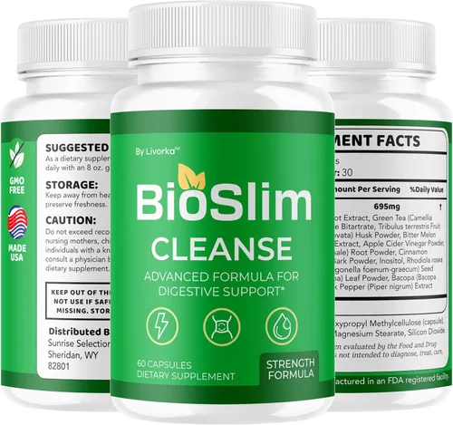 Miniatura 8 de BioSlim Cleanse Cápsulas (2 unidades) – Suplemento oficial de pastillas para pérdida de limpieza Bio Slim, fórmula avanzada de alta resistencia