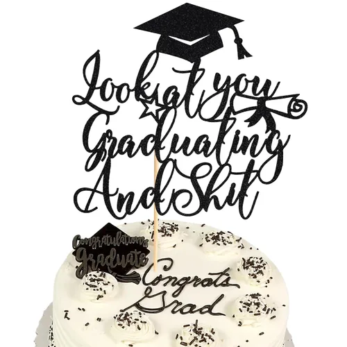 Miniatura 13 de Arthsdite 1 Pieza Decoración para Pastel de Graduación con Purpurina Dorada "So Proud of You" - 2025 Graduado Felicitaciones Senior Decoración
