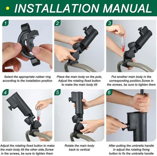 Miniatura 2 de Carrito de golf y soporte para paraguas de carretilla, soporte universal ajustable para silla/cochecito/silla de ruedas/bicicleta