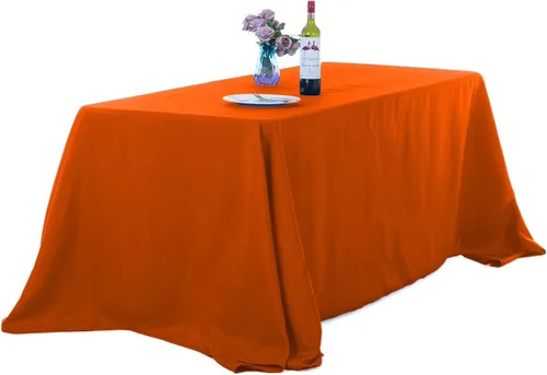 Miniatura 29 de Ascoza Paquete de 2 manteles rectangulares blancos de 60 x 84 pulgadas, tela de poliéster de 4 pies, para bodas, banquetes, restaurantes y fiestas