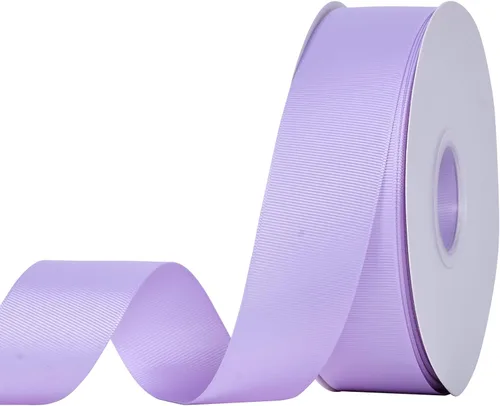 Miniatura 132 de YAMA Rollo de cinta de grogrén sólido, 1 pulgada, 25 yardas para cintas de envoltura de regalos, color blanco