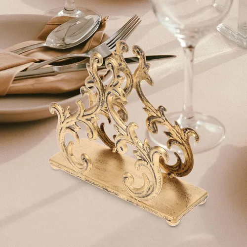 Miniatura 7 de Servilletero decorativo de 5.90 x 5.11 x 1.96 pulgadas, soporte de servilleta de metal con rama de sauce dispensador de pañuelos para encimera