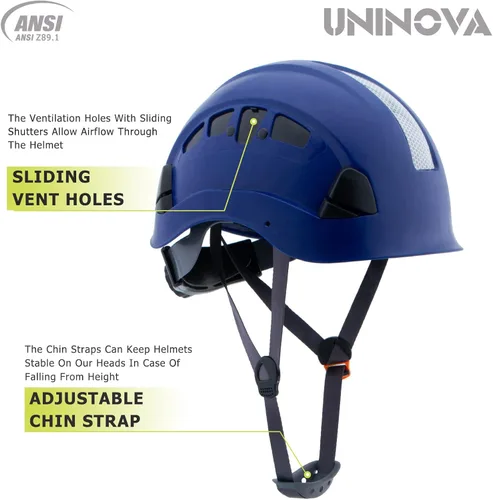 Miniatura 2 de Cascos de Construcción UNINOVA Casco de seguridad OSHA con suspensión ajustable de 6 puntos S4 Azul