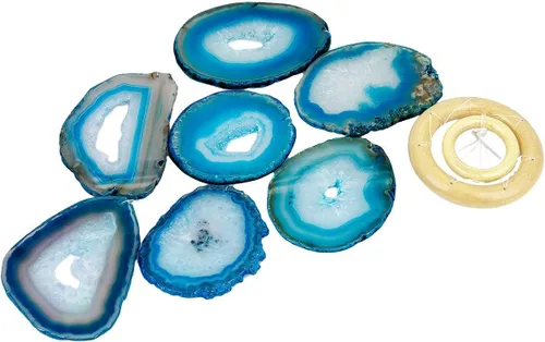Miniatura 3 de rockcloud móvil, figura decorativa para jardín, para el hogar, geoda de ágata, Azul (66-31 pulgadas).