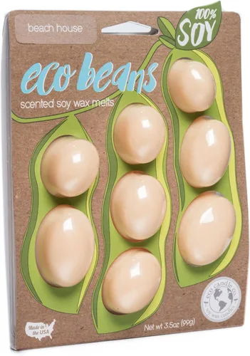 Miniatura 30 de Eco Candle Co. Eco Beans Wax Melts - Paquete de 2 unidades, ámbar vintage, 3.5 onzas, aromas de resina de madera, nuez moscada, canela y vainilla