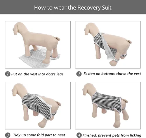 Miniatura 6 de Kuoser - Traje de recuperación quirúrgica para perros y gatos, camiseta para mascotas después de la cirugía para perros, traje de recuperación Rosa