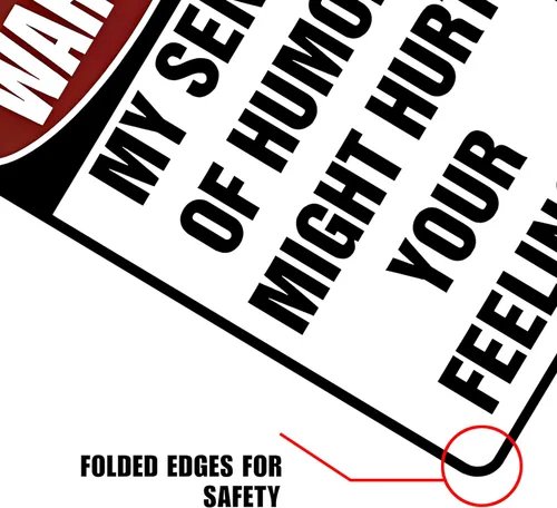 Miniatura 4 de Custom Kraze Warning My Sense of Humor Might Hurt Your Feelings! Cartel de metal divertido para tu garaje, cueva de hombre, patio o pared.