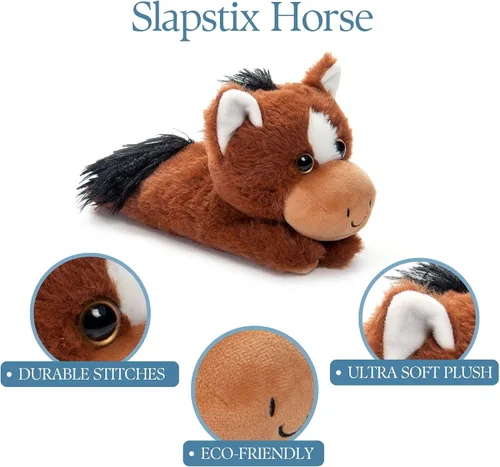 Miniatura 6 de The Petting Zoo Pulsera de peluche de caballo de peluche, regalos para niños, animales de vida silvestre Slapstix, juguete de peluche de caballo