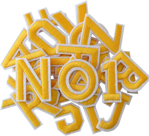 Miniatura 10 de GYGYL - 72 parches de letras y números para planchar, parches de letras blancas del alfabeto bordado de la A a la Z, apliques de números del 0 al 9