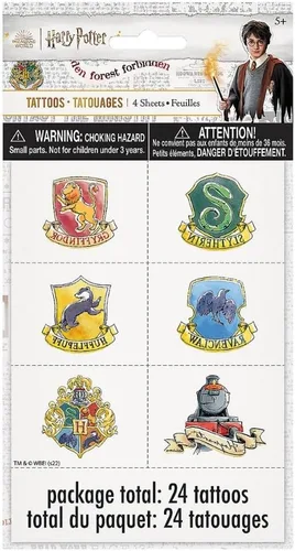 Miniatura 3 de Unique Tatuajes de Harry Potter de varios colores (paquete de 24) Diseño llamativo, perfecto para fanáticos de Hogwarts, fiestas de cumpleaños