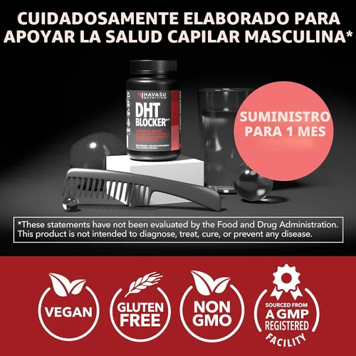 Miniatura 7 de DHT Bloqueador para hombres con biotina 10000mcg por porción, extracto de palma enana americana y MSM - Apoya el crecimiento normal del cabello