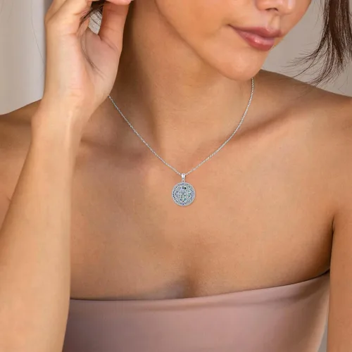 Miniatura 2 de Alphm Joyería de plata esterlina S925 Dara nudo celta buena suerte medallón irlandés colgante collar joyería para mujeres hombres