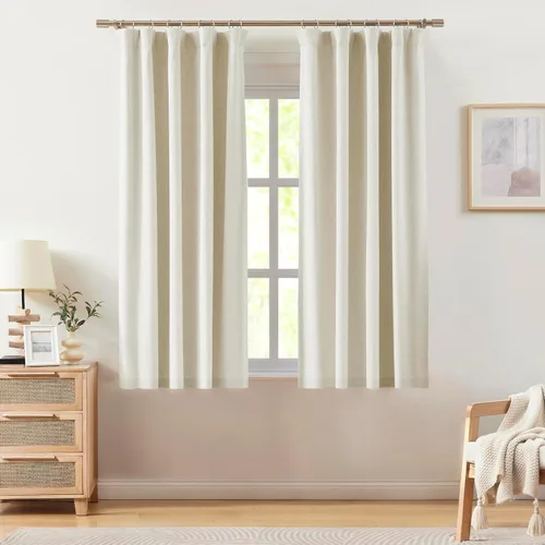 Miniatura 22 de Vision Home Cortinas opacas de color azul cambray de 63 pulgadas para dormitorio, aislamiento térmico, oscurecimiento de la habitación, juego