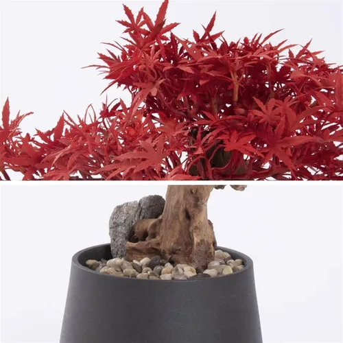 Miniatura 3 de Árboles artificiales, árbol bonsái artificial en maceta, plantas de pino en maceta, árbol artificial de hoja, bonsái de arce rojo, decoración