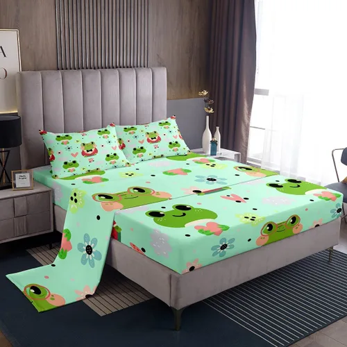 Miniatura 19 de Erosebridal Juego de sábanas de aguacate para niños y niñas, lindo juego de sábanas de dibujos animados de aguacate con corazón tamaño individual