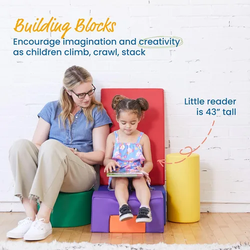 Miniatura 4 de ECR4Kids SoftZone Crawl and Climb Playtime Playset, bloques de construcción, surtido, 6 piezas