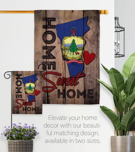 Miniatura 8 de FK191153-BO Vermont Sweet Home Americana States - Juego de banderas decorativas para casa y jardín, con asta de bandera, multicolor