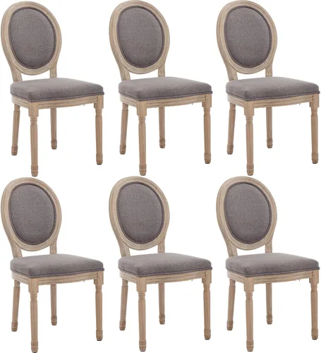 Miniatura 21 de Kmax Sillas de comedor estilo granja, patas de madera marrón, elegantes sillas de cocina copetudas, sillas de dormitorio francesas desgastadas