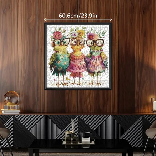 Miniatura 5 de Divertidos rompecabezas de pollo para adultos de 1000 piezas, rompecabezas de flores de pájaros, hermosos rompecabezas de arte de animales Pollo
