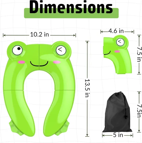 Miniatura 2 de Asiento de orinal portátil para viajes de niños pequeños - Funda de asiento de inodoro plegable antideslizante para entrenamiento de ir al baño