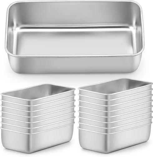 Miniatura 22 de LIANYU Paquete de 4 moldes para pan para hornear pan, molde para pan de 9 x 5 pulgadas, molde para pan de acero inoxidable para pastel de carne