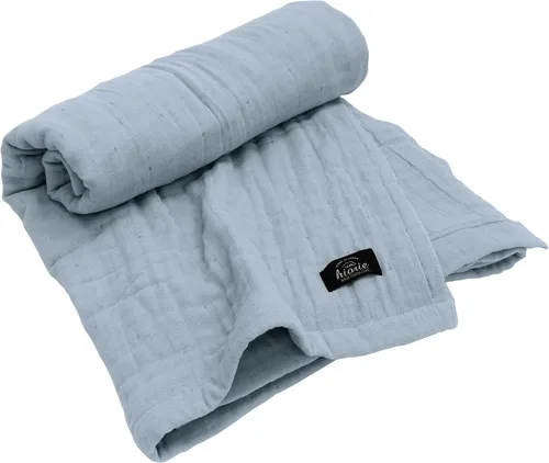 Miniatura 7 de HIORIE - Cobija japonesa de 8 capas de gasa tamaño individual, 100% algodón, ligera, suave y transpirable, para todas las estaciones, lavable a Beige
