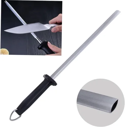 Miniatura 6 de KICHOUSE Sacapuntas de acero al carbono Rod Pulir Área Gourmet Stick para Cocina y Chef Uso Picture 1
