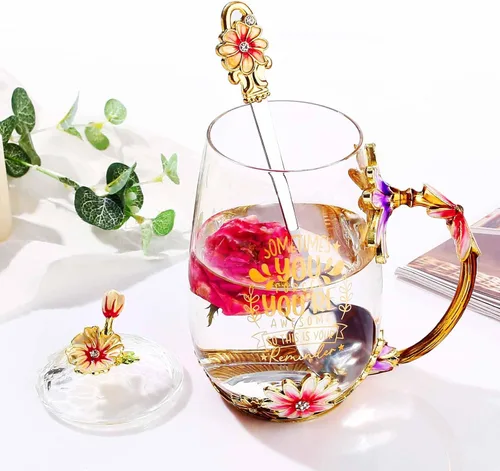 Miniatura 3 de Regalos para hermanas de hermana, elegante taza de té con flores y taza de café, regalos únicos para cumpleaños, hermana menor, hermana mayor, cuñada