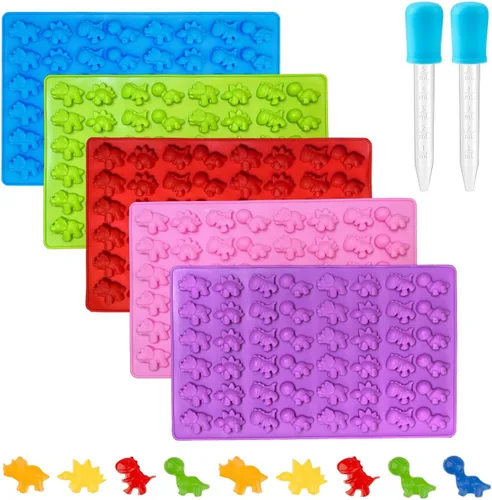 Miniatura 20 de Moldes redondos para caramelos de gomitas, 220 moldes de silicona para caramelos con 2 cuentagotas para caramelos duros, gomitas, caramelos