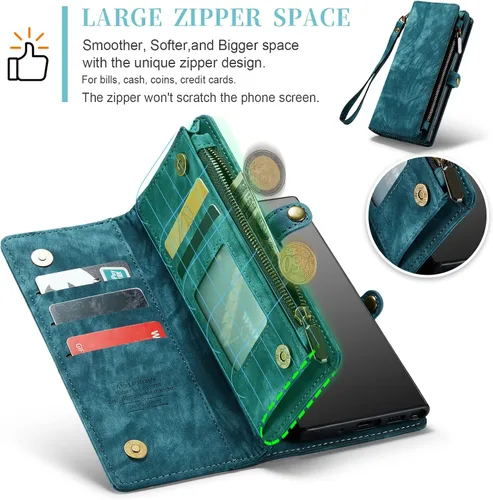 Miniatura 4 de Asuwish Funda de teléfono para Samsung Galaxy Note 10 Glaxay Note10 5G con cremallera, funda desmontable con protector de pantalla de vidrio Azul