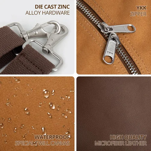 Miniatura 8 de Riffty Bolsa de lona para viajes, Coyote Brown, 3 en 1, 3 en 1