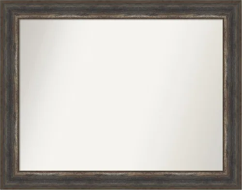Miniatura 254 de Amanti Art Espejo de baño marrón para sobre el fregadero, 25 x 25 pulgadas, hecho a medida, espejo de tocador cuadrado marrón medio, marco de madera