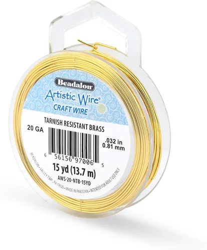 Miniatura 22 de Artistic Wire - Alambre para manualidades (calibre 10, 1,5 m, latón resistente a las manchas)